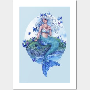 Blue Morpho Mermaid Posters and Art